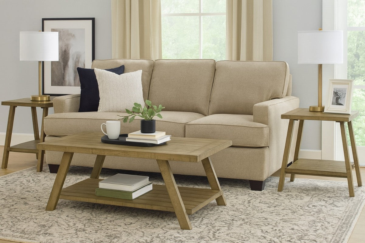 3-PIECE COFFEE TABLE SET - DARK OAK