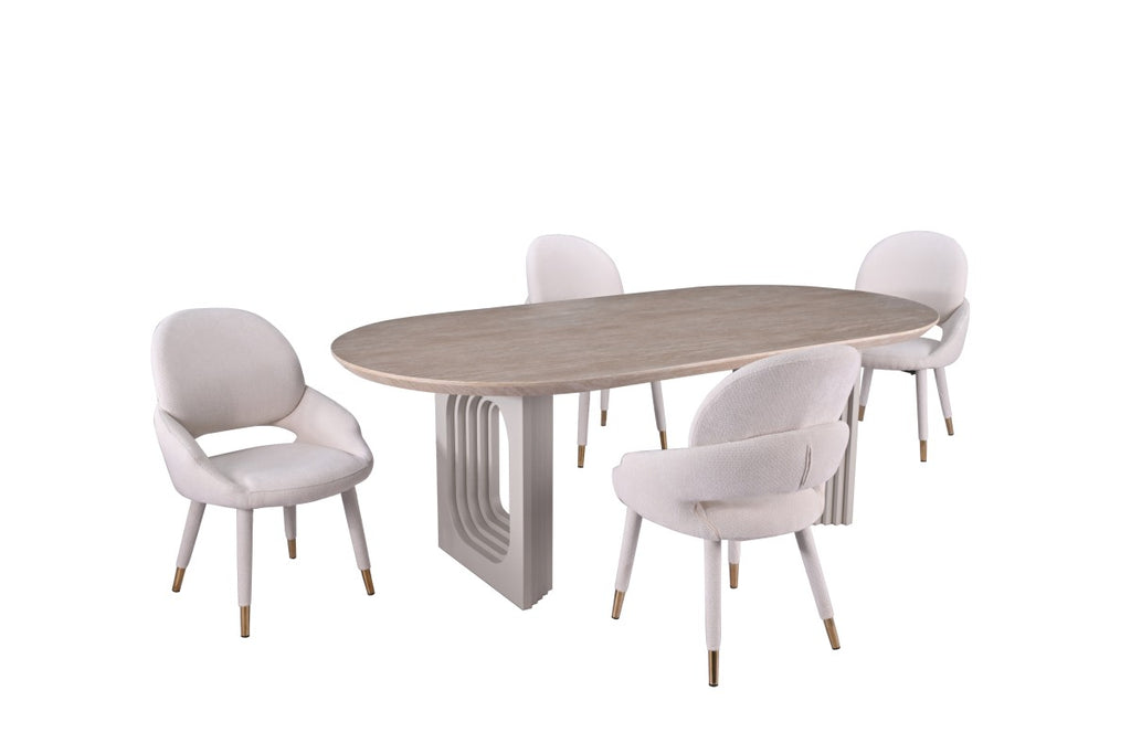 5-PIECE DINING SET - BEIGE