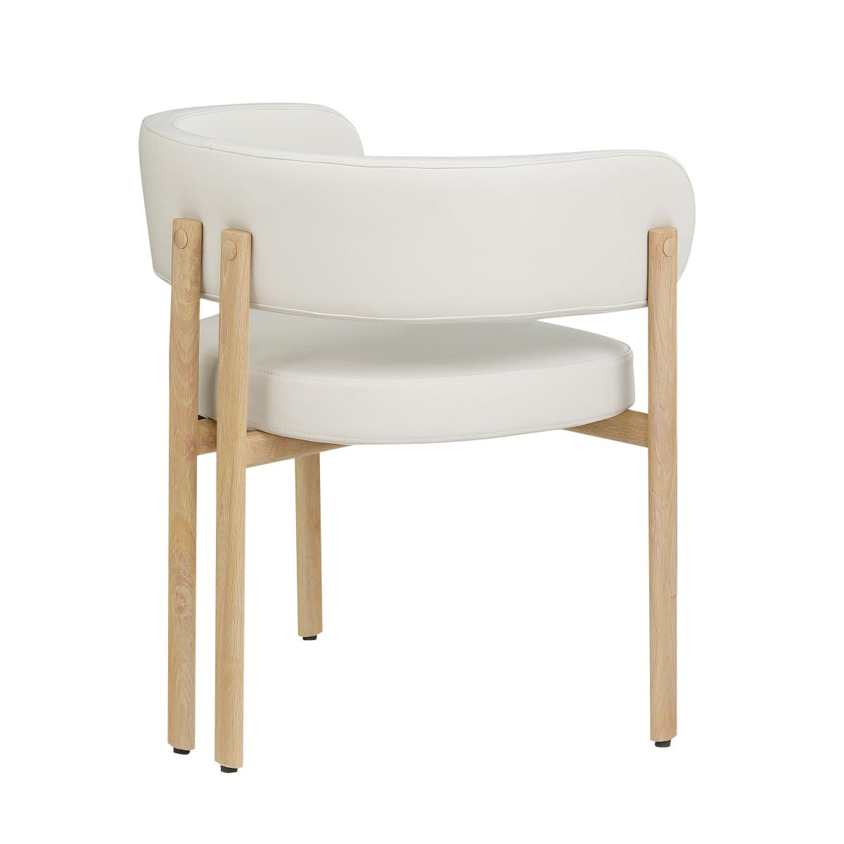 DINING CHAIR, SET OF 2 - CREAM/OAK