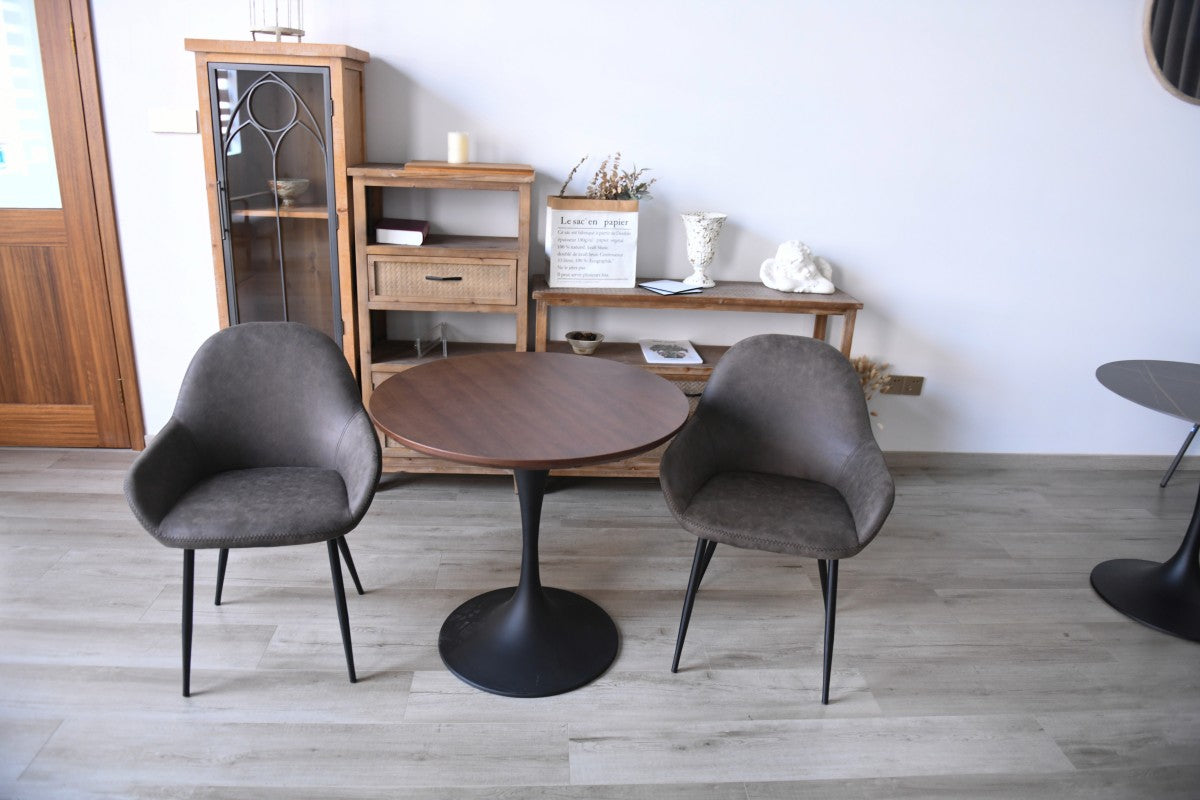 DINING CHAIR, SET OF 2, VINTAGE BROWN