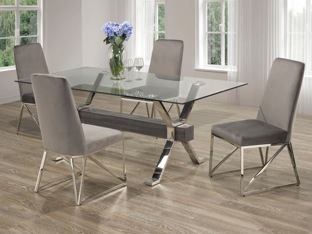 5-PIECE DINING SET - GREY