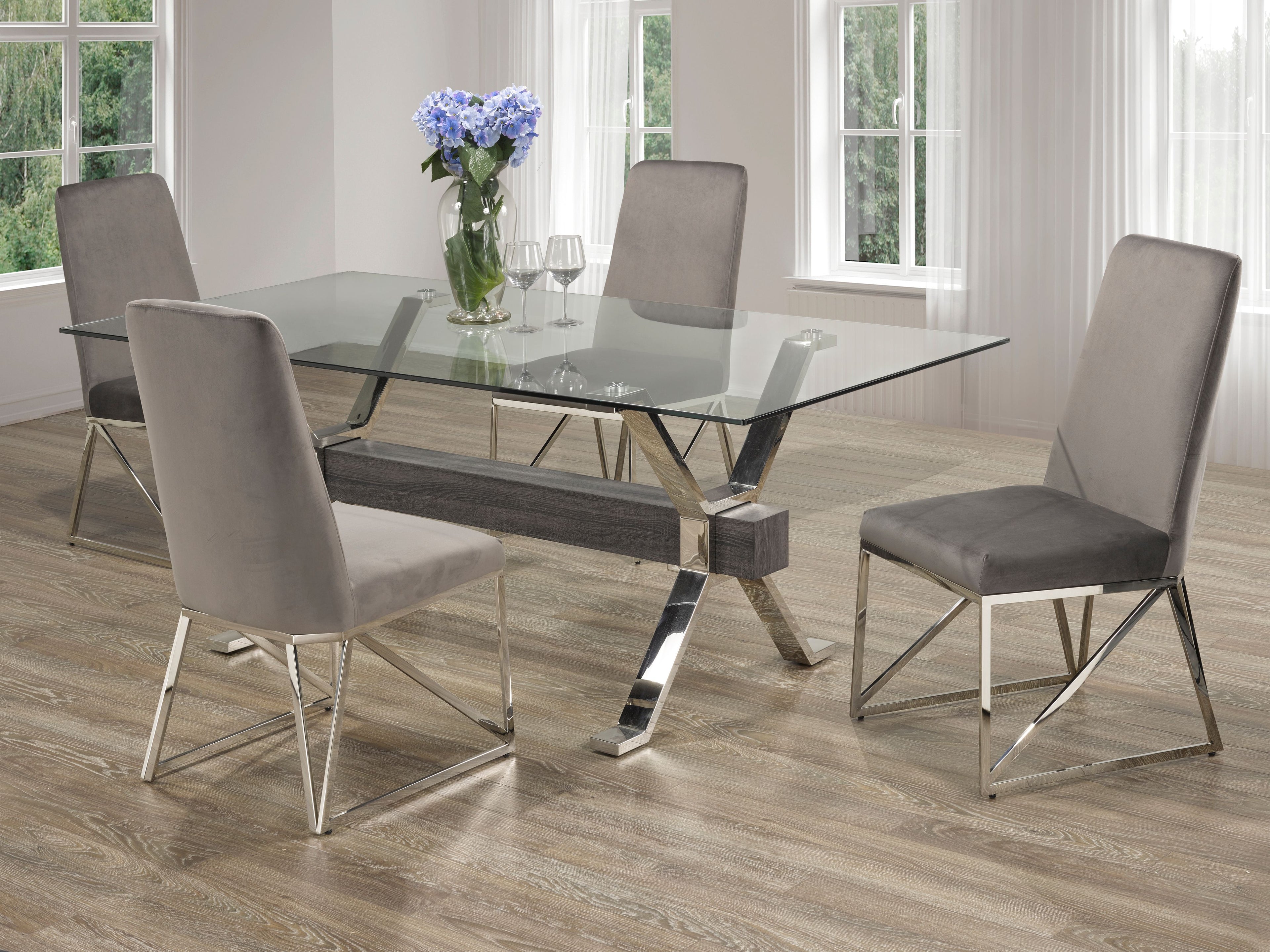 5-PIECE DINING SET - GREY