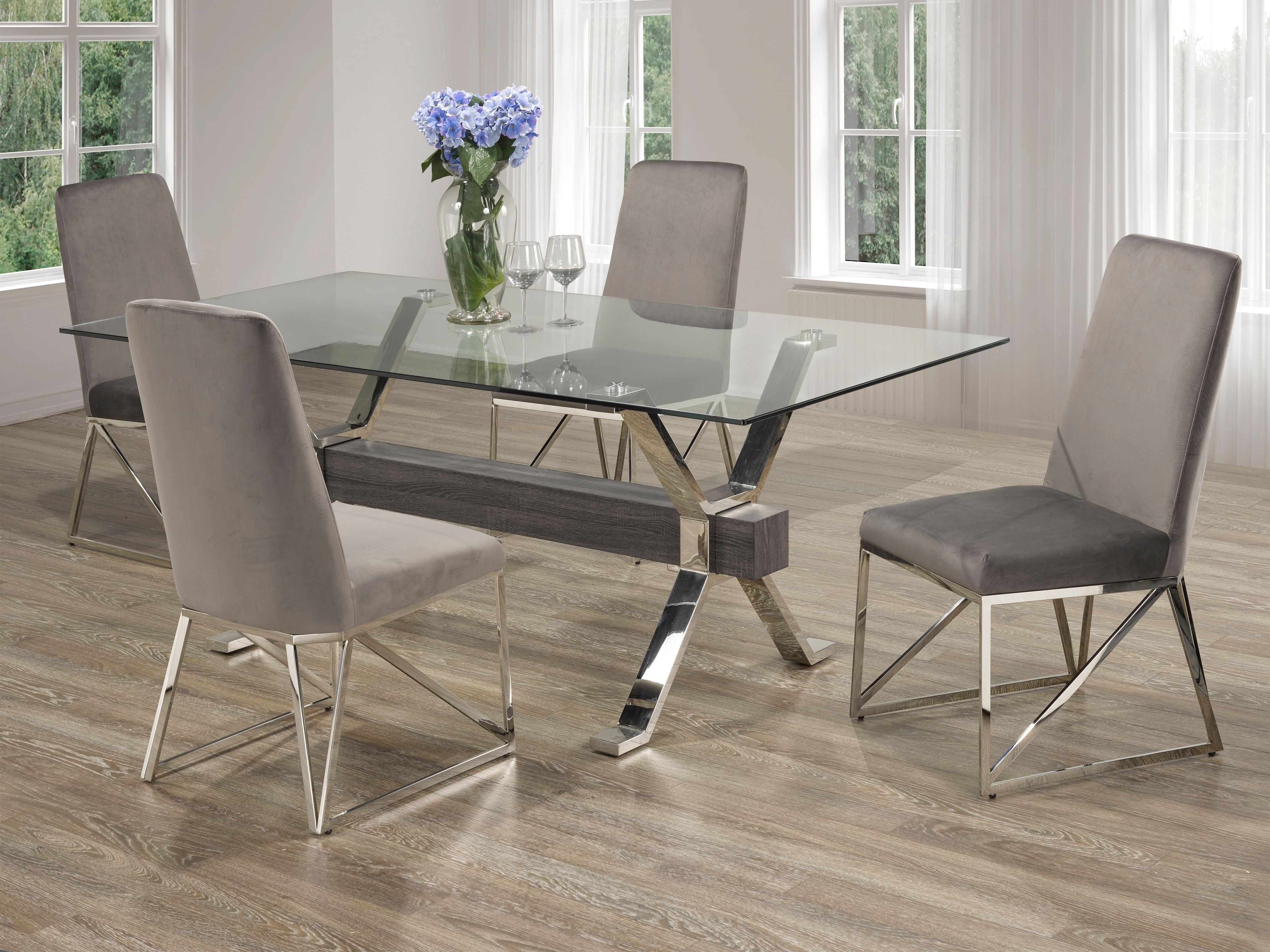 5-PIECE DINING SET - GREY