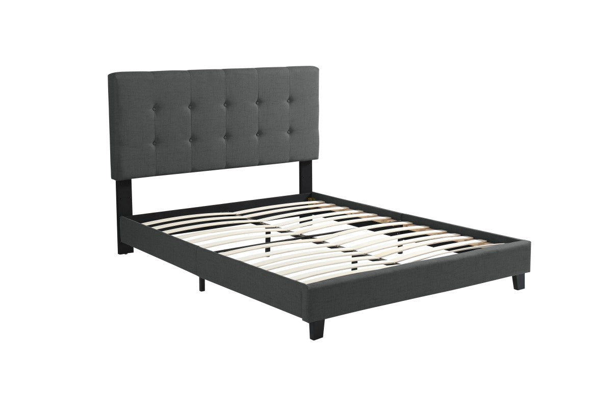 QUEEN PLATFORM BED, DARK GREY