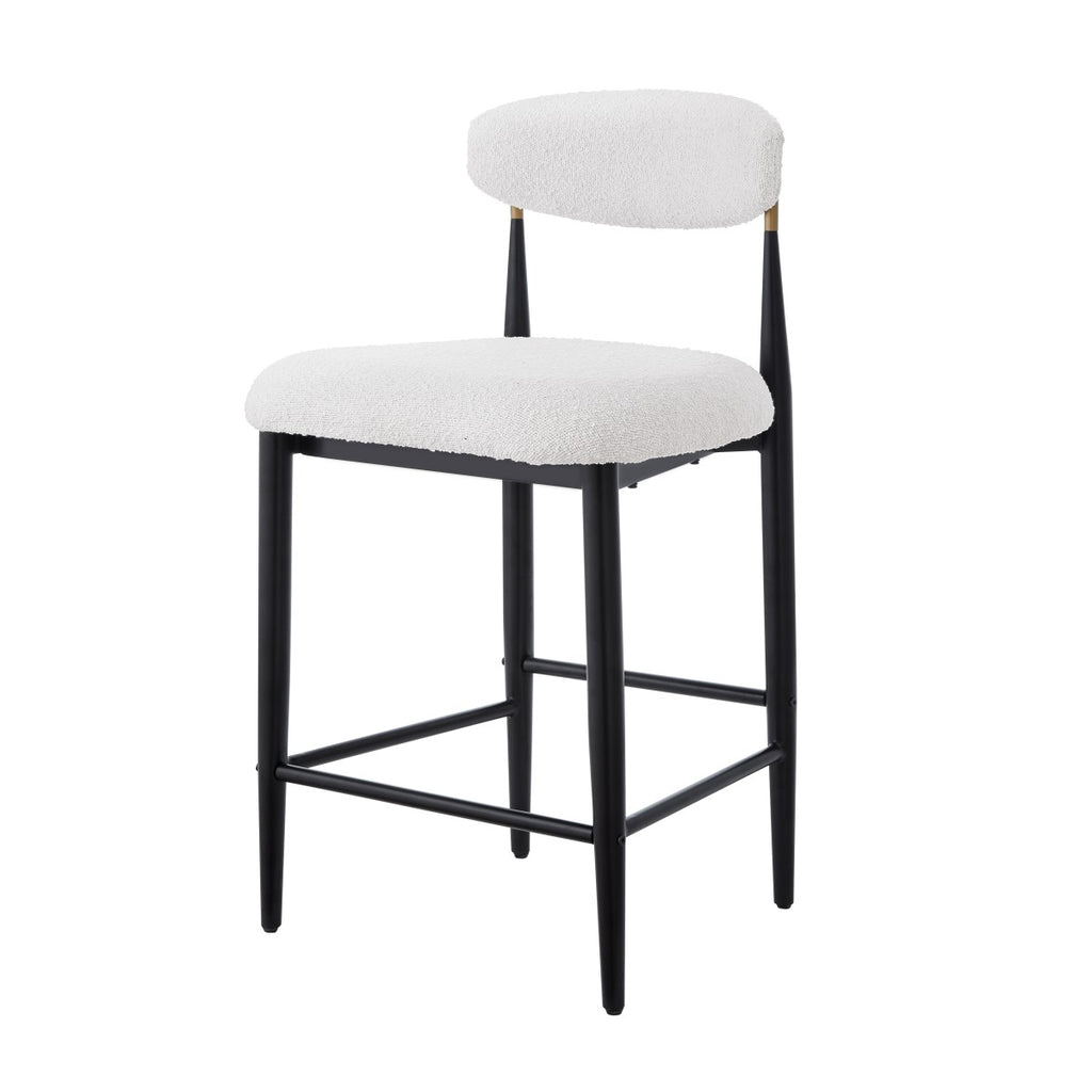 COUNTER STOOL, SET OF 2 - WHITE/BLACK