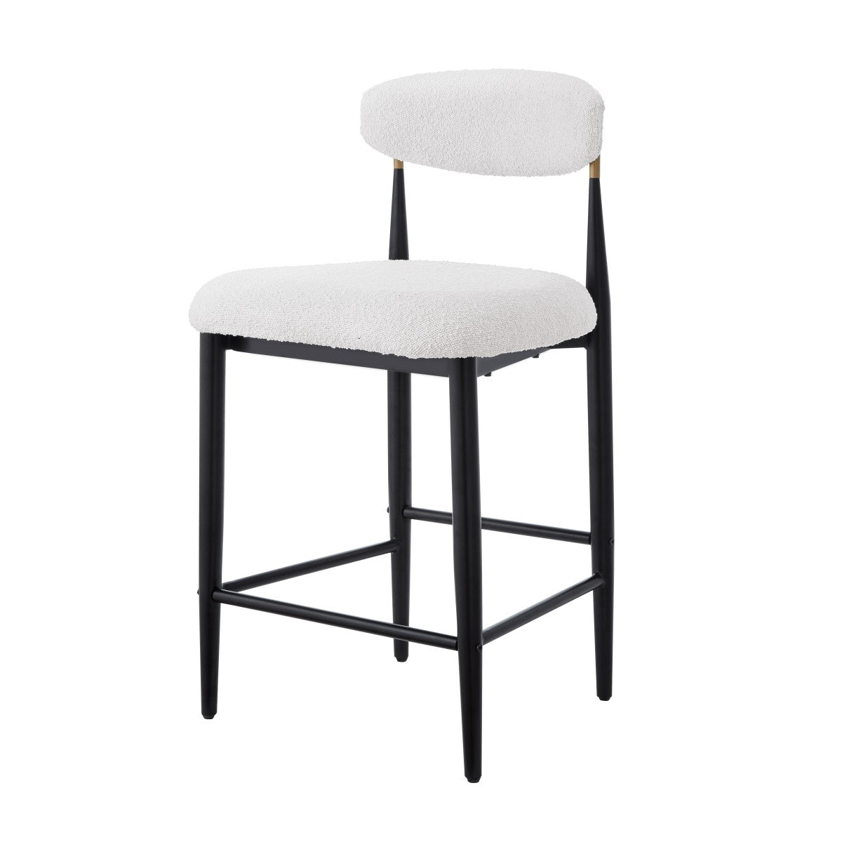 COUNTER STOOL, SET OF 2 - WHITE/BLACK