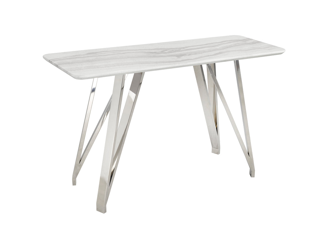 SOFA TABLE - WHITE/SILVER