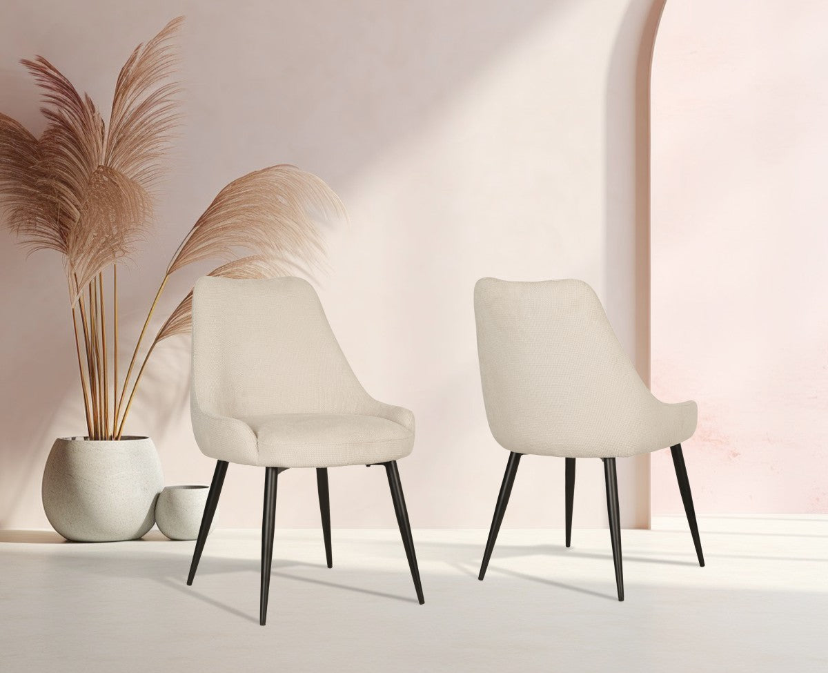 DINING CHAIR, SET OF 2 - BEIGE