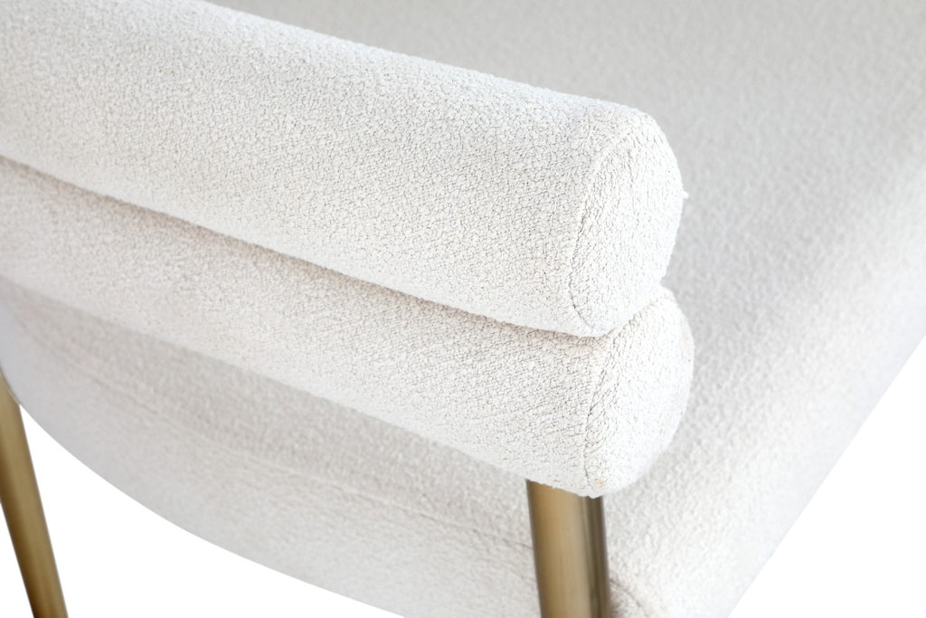 DINING CHAIR, SET OF 2, CREAM/GOLD