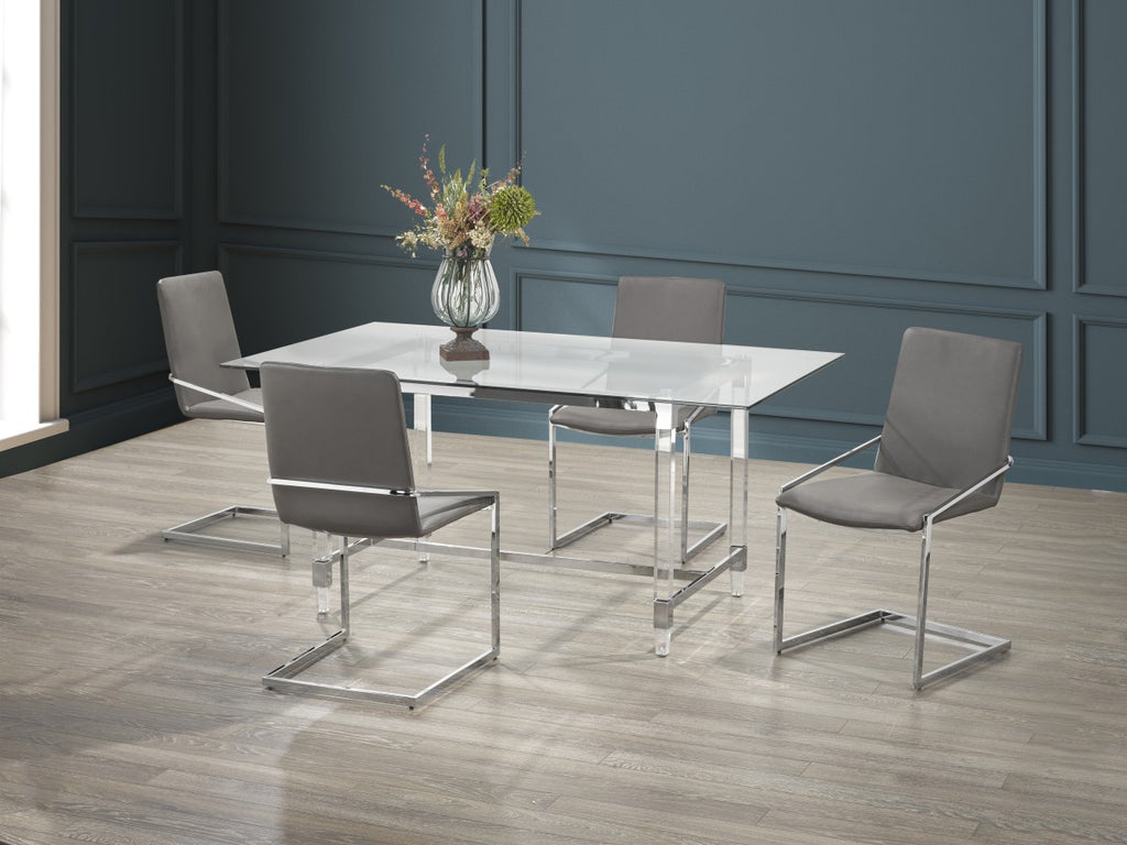 5-PIECE DINING SET - GREY