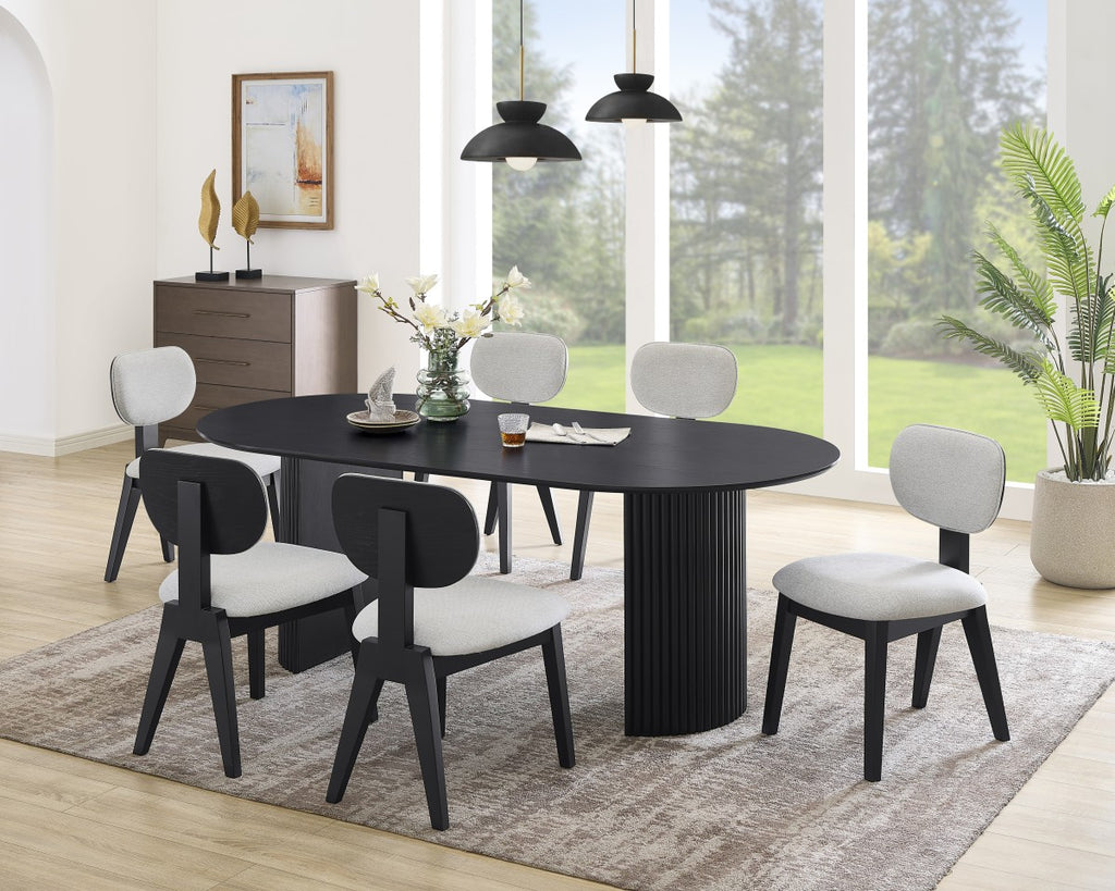 7-PIECE DINING SET - BLACK