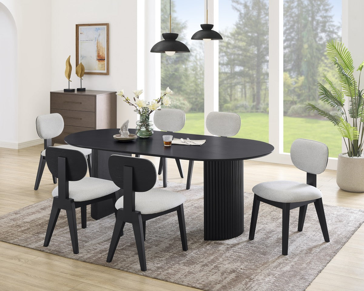 7-PIECE DINING SET - BLACK