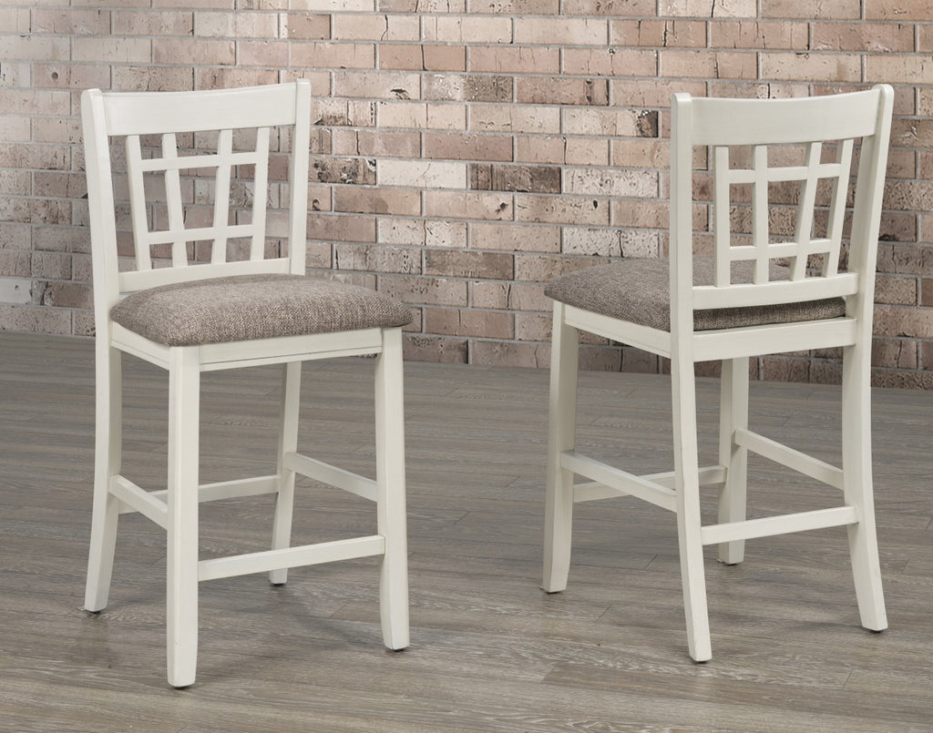 COUNTER STOOL, SET OF 2 - WHITE