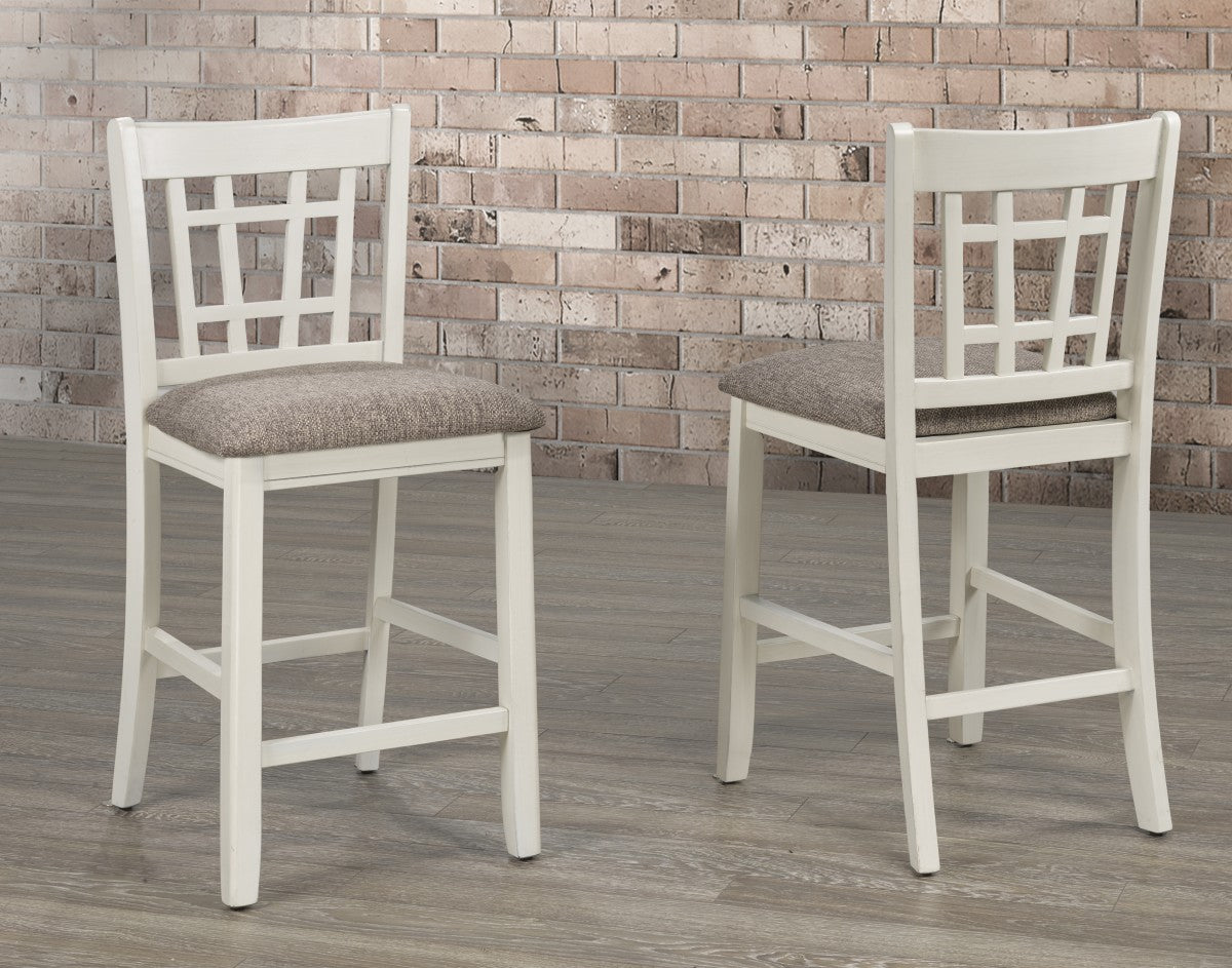 COUNTER STOOL, SET OF 2 - WHITE