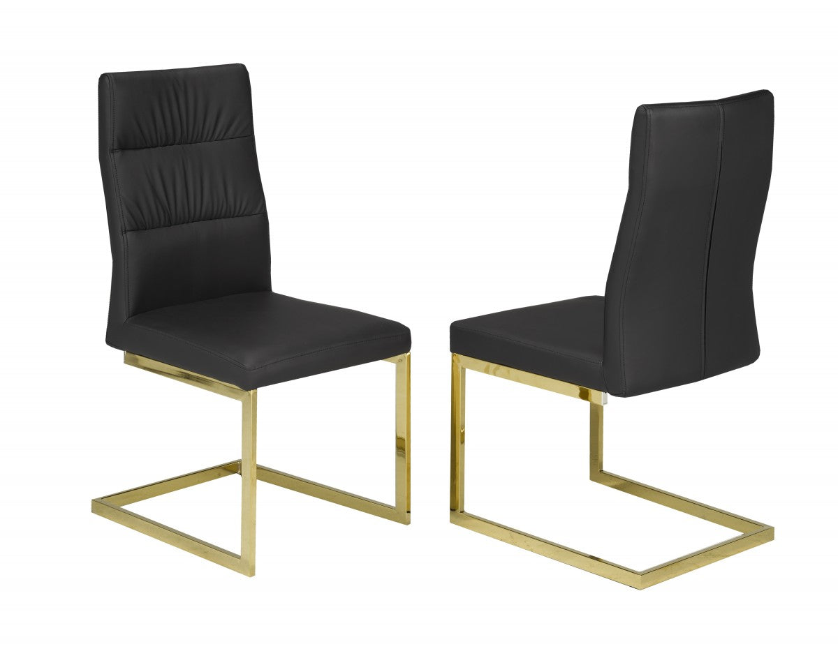 5-PIECE DINING SET, BLACK/GOLD