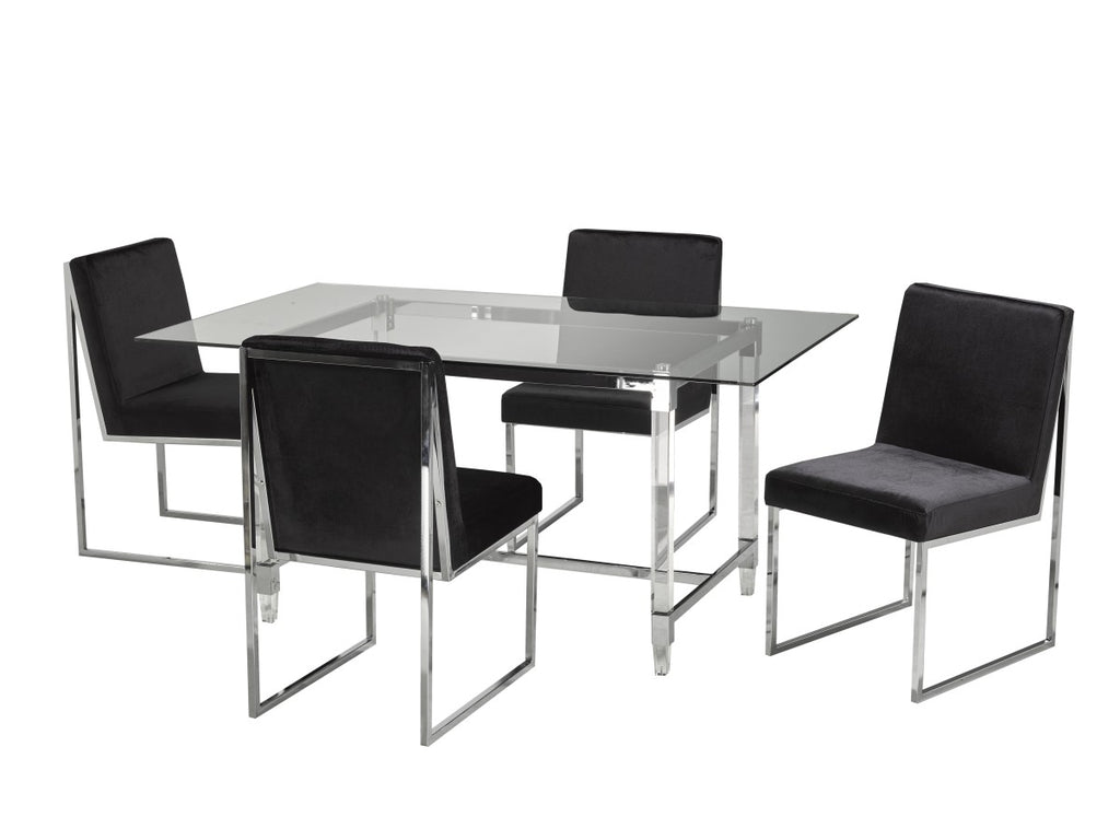 5-PIECE DINING SET - BLACK