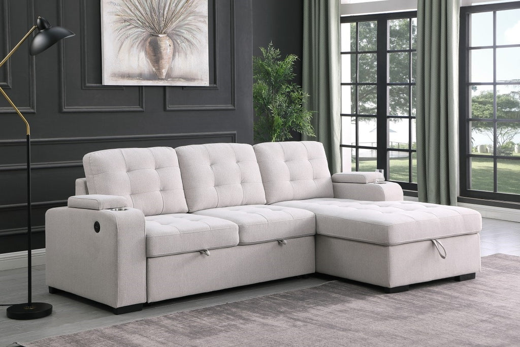 RHF SECTIONAL SLEEPER - BEIGE