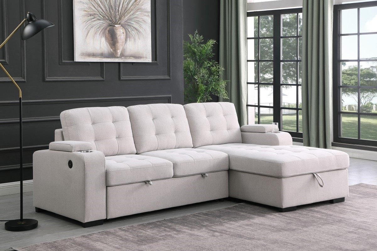 RHF SECTIONAL SLEEPER - BEIGE