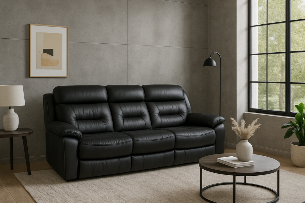 RECLINER SOFA - BLACK
