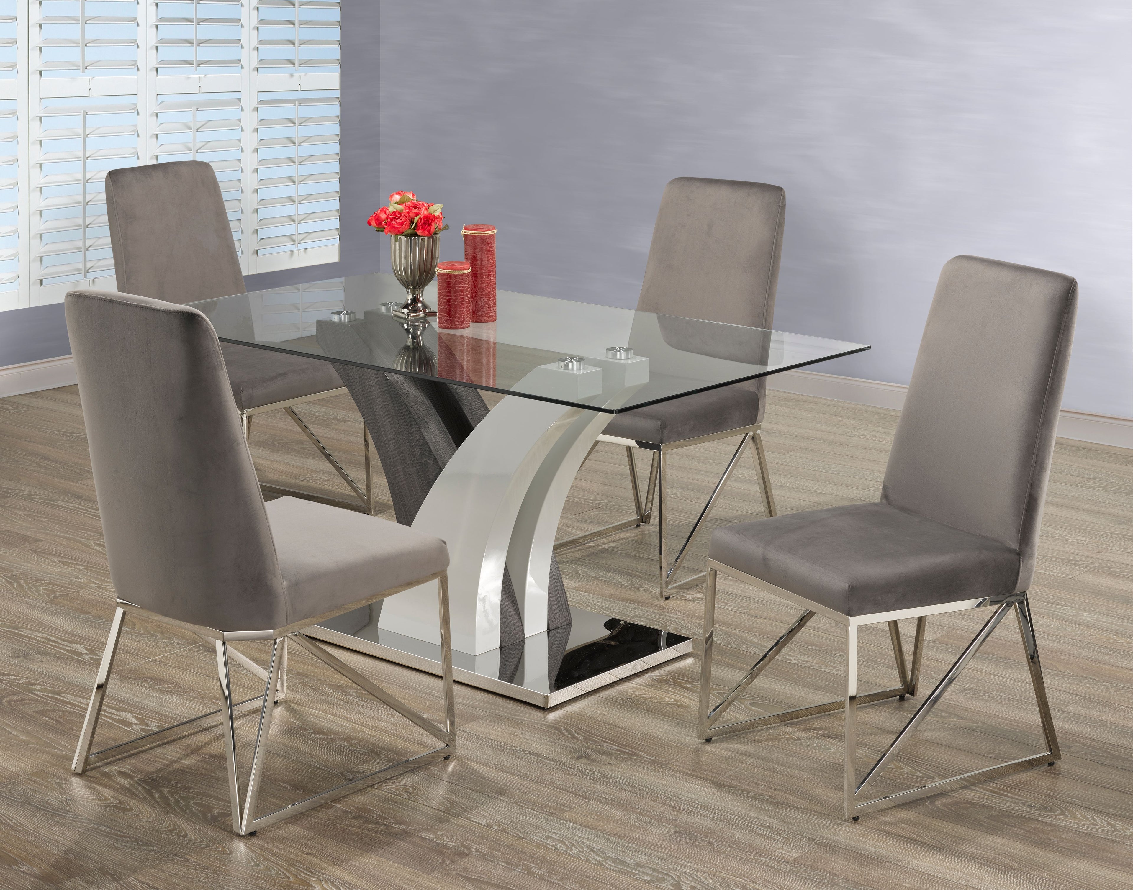 5-PIECE DINING SET - GREY