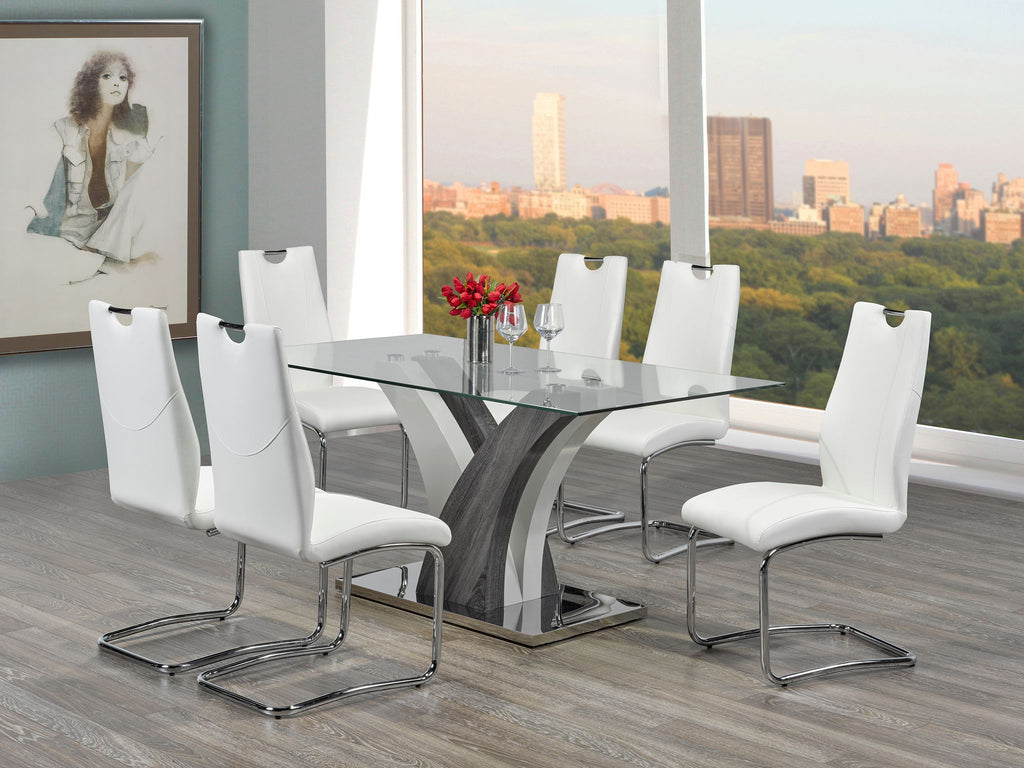 7-PIECE DINING SET - WHITE
