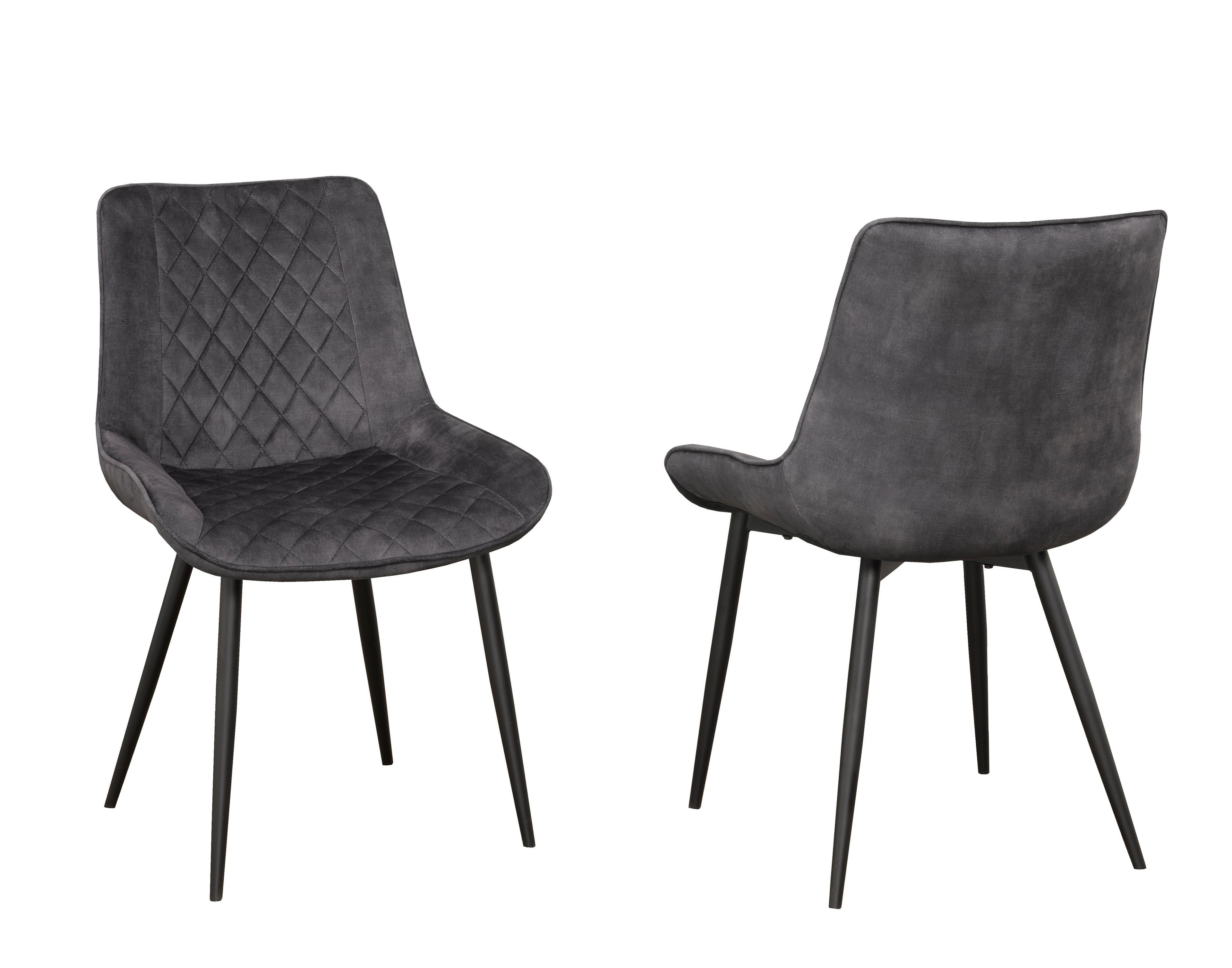DINING CHAIR, SET OF 2 - DARK GREY