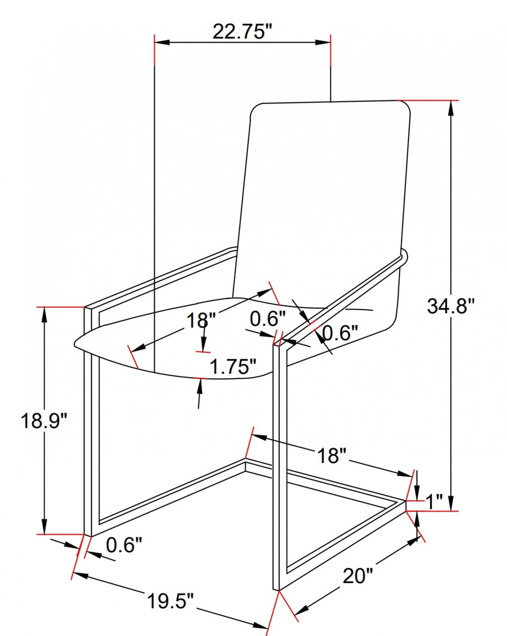 DINING CHAIR, SET OF 2 - GREY