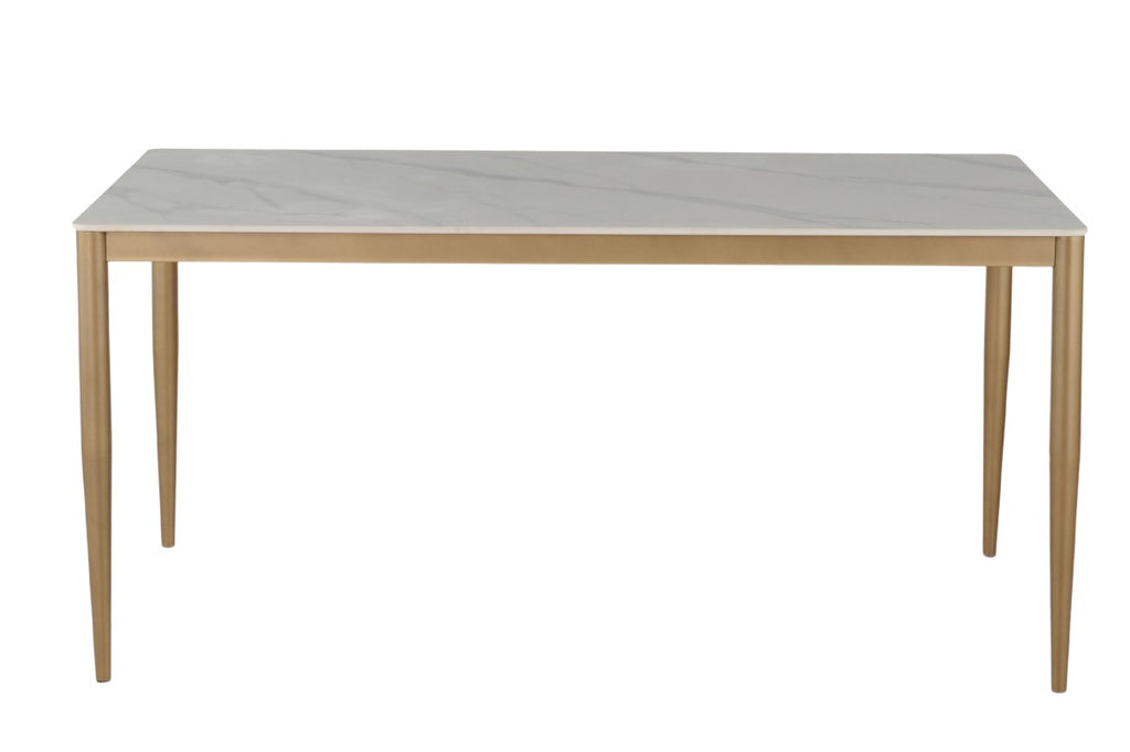 DINING TABLE - WHITE/GOLD