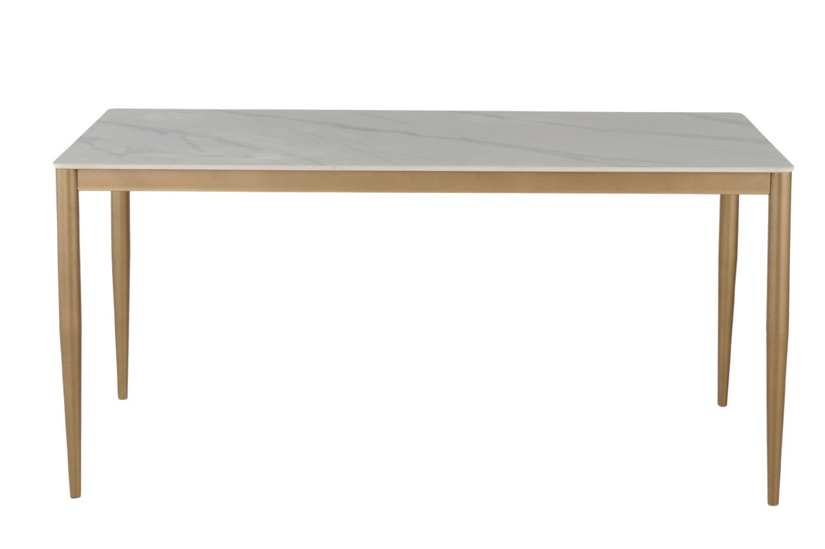 DINING TABLE - WHITE/GOLD
