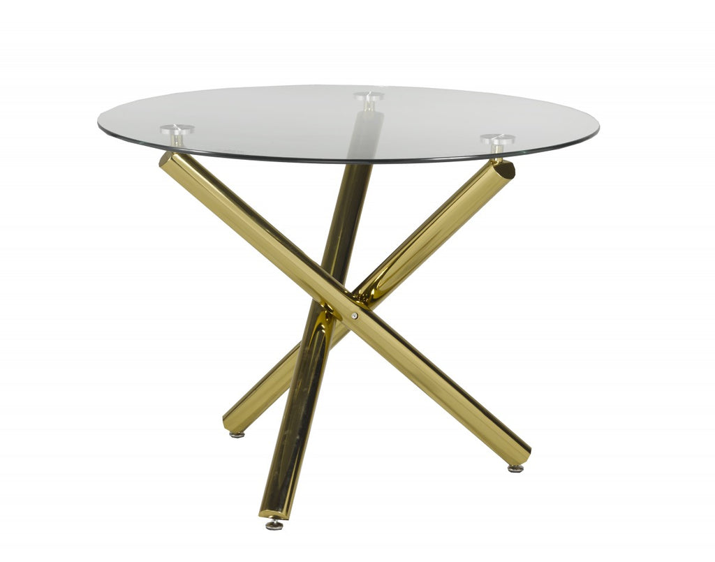 5-PIECE DINING SET, BLACK/GOLD
