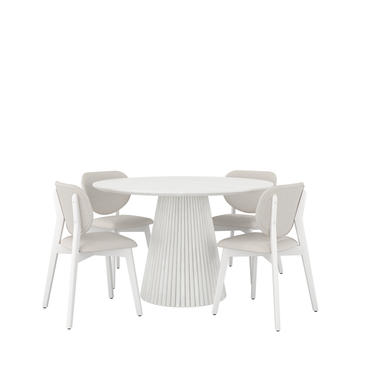 5-PIECE DINNG SET - WHITE WASH