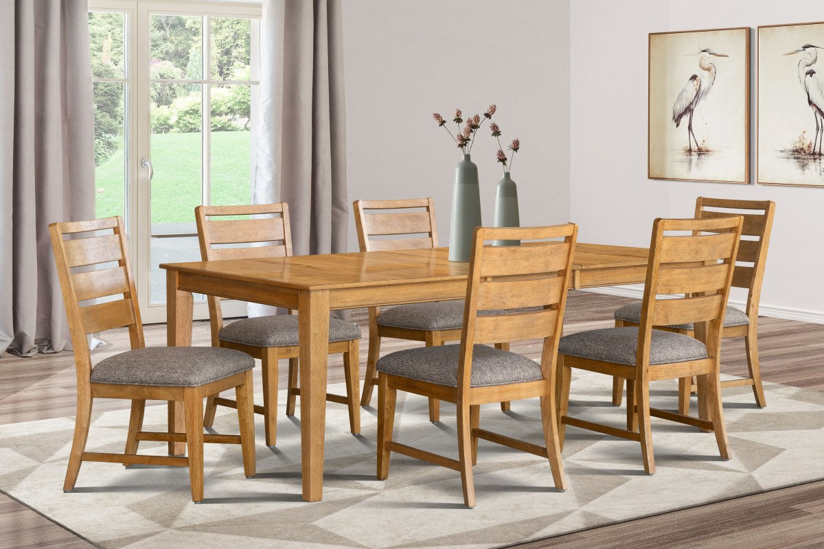 7-PIECE DINING SET - OAK