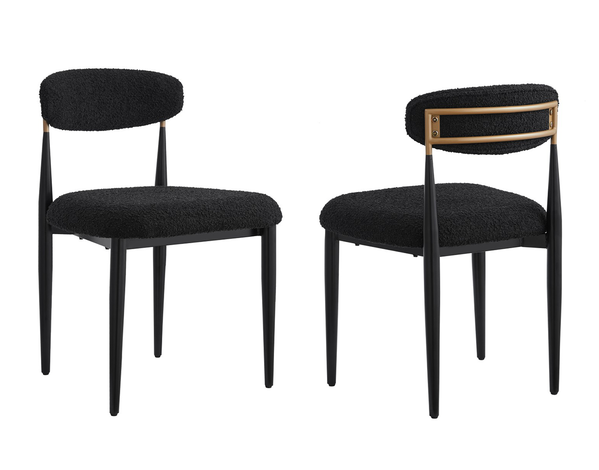 DINING CHAIR, SET OF 2 - BLACK