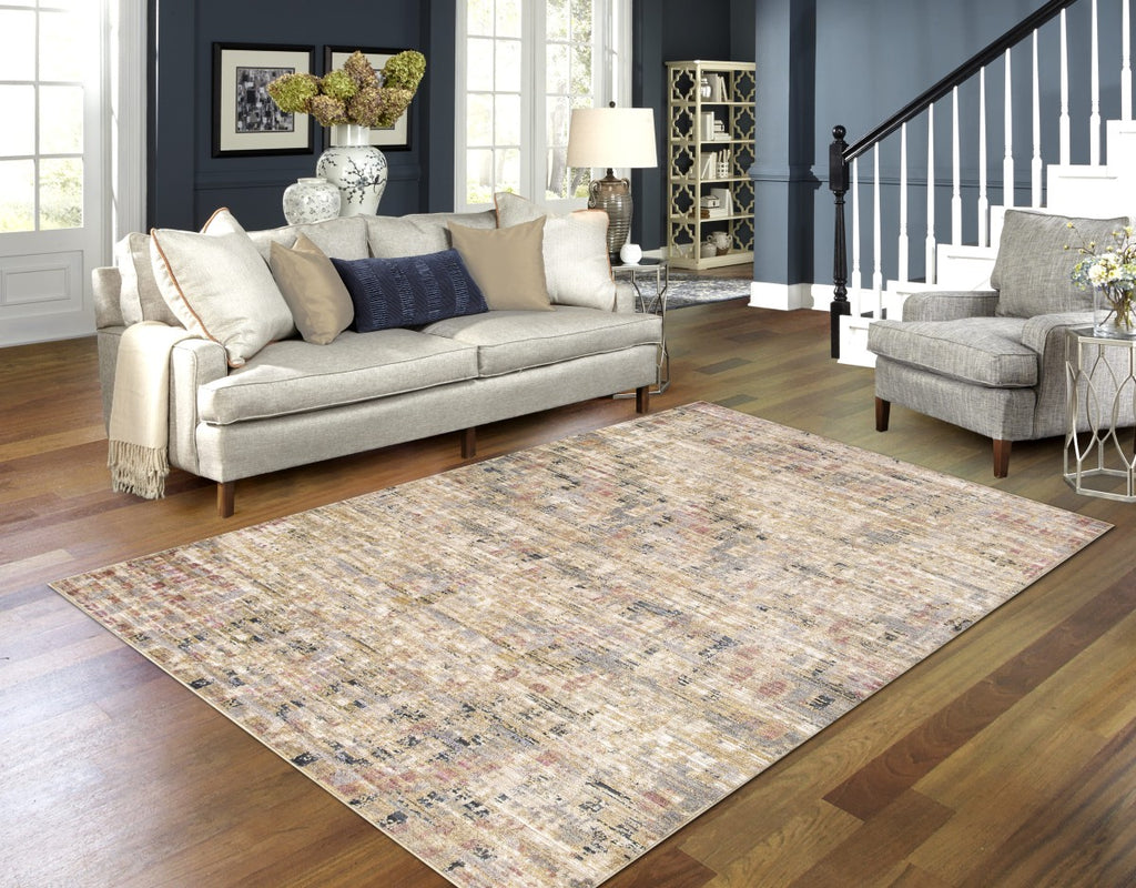 5 X 8 AREA RUG - TAN/BROWN/RUST