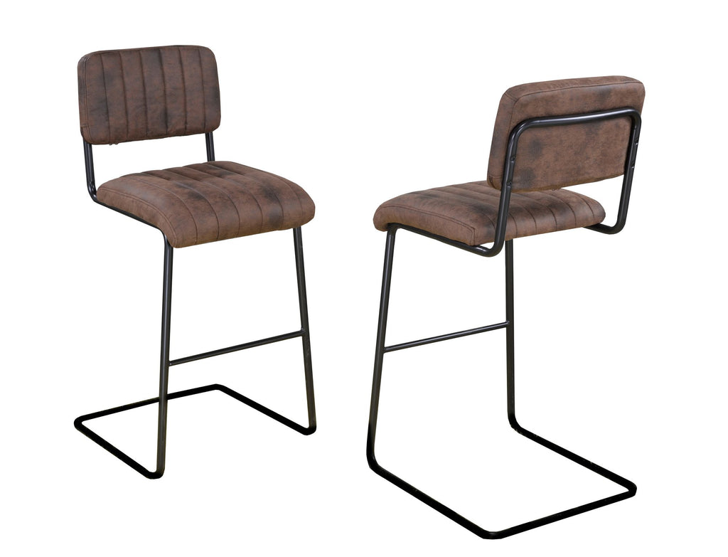 BAR STOOL, SET OF 2 - BROWN