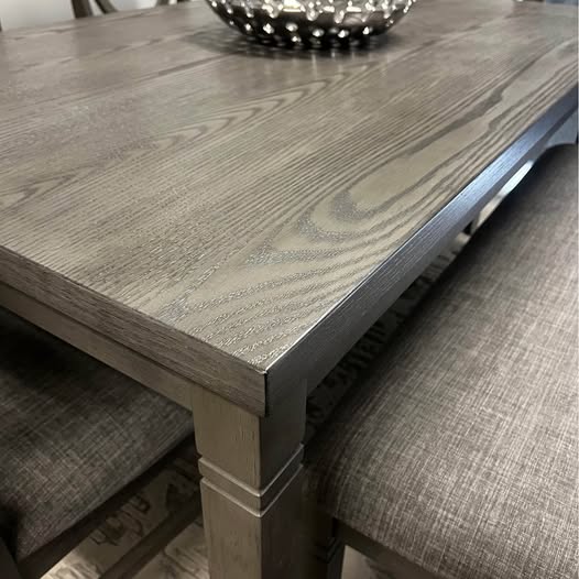 6-Piece Dining Set with Bench Seating – Modern Rustic Finish