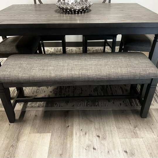 6-Piece Dining Set with Bench Seating – Modern Rustic Finish