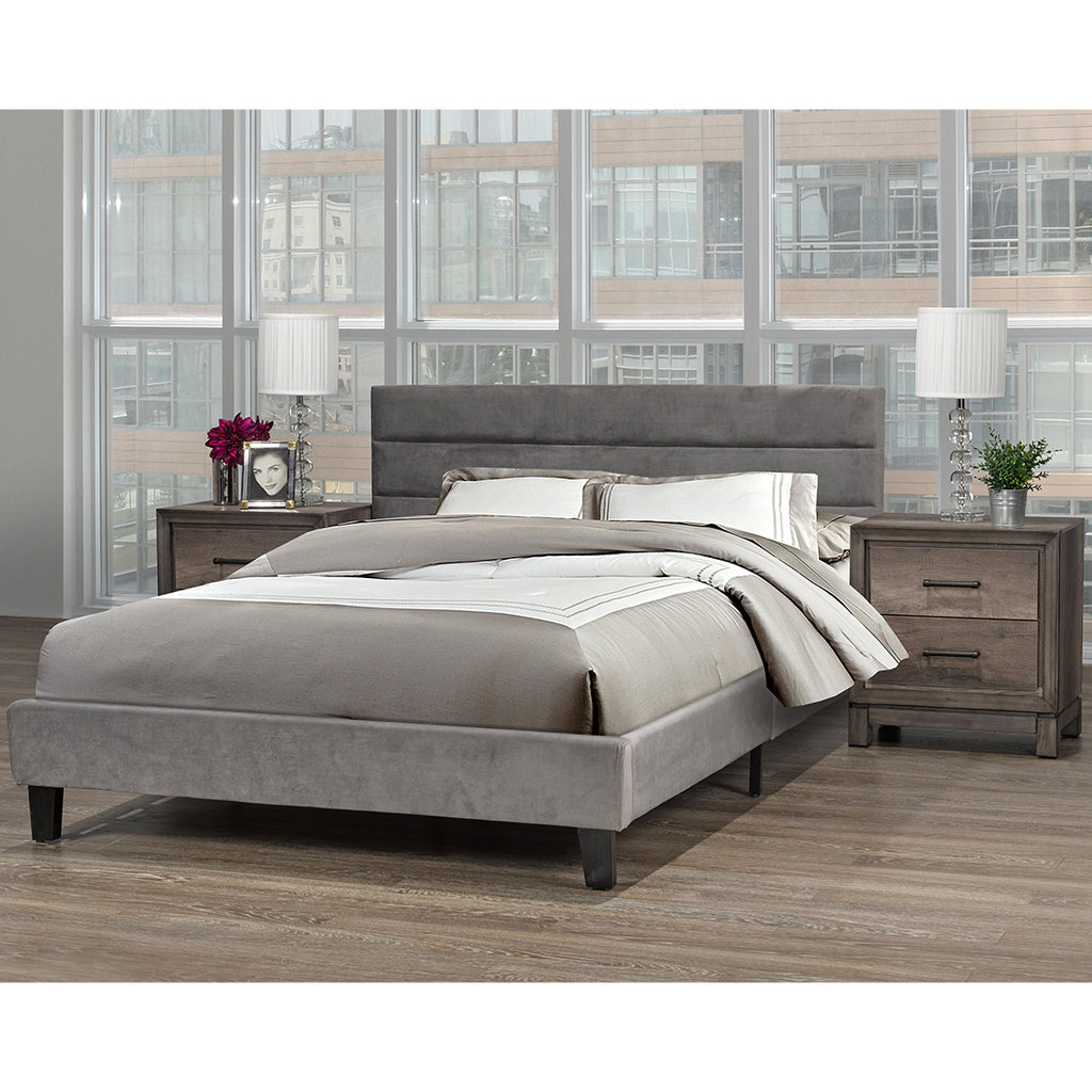 QUEEN PLATFORM BED - GREY