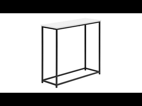 ACCENT TABLE - 32""L / WHITE / BLACK METAL CONSOLE