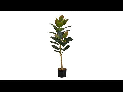 ARTIFICIAL PLANT - 40""H / INDOOR RUBBER TREE IN A 5"" POT