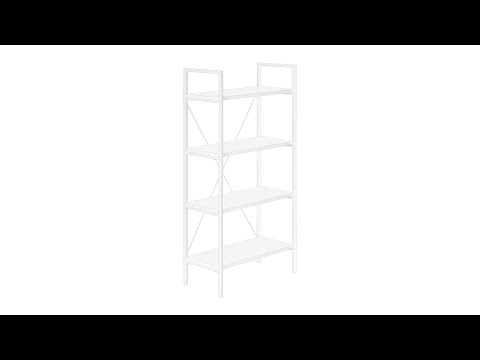 BOOKCASE - 48""H / WHITE / WHITE METAL