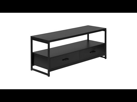 TV STAND - 48""L / BLACK / BLACK METAL