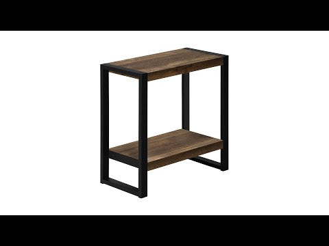 ACCENT TABLE - BROWN RECLAIMED WOOD-LOOK / BLACK METAL