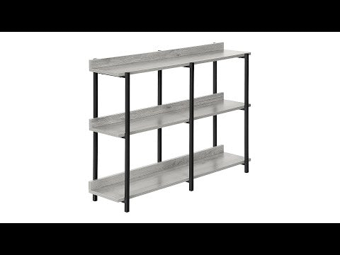 ACCENT TABLE - 48""L / GREY / BLACK METAL HALL CONSOLE