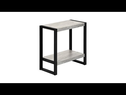 ACCENT TABLE - GREY RECLAIMED WOOD-LOOK / BLACK METAL