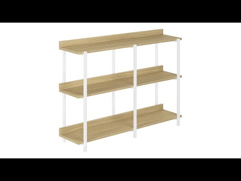 ACCENT TABLE - 48""L / NATURAL / WHITE METAL HALL CONSOLE