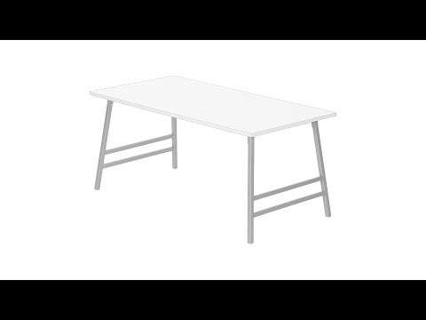 COFFEE TABLE - 40""L / WHITE / SILVER METAL