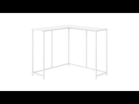 ACCENT TABLE - 36""L / WHITE / WHITE CORNER CONSOLE