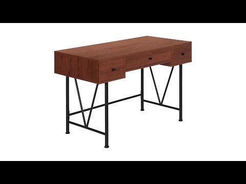 COMPUTER DESK - 48""L / CHERRY / BLACK METAL