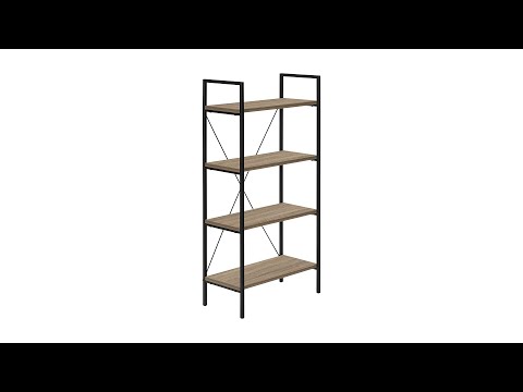 BOOKCASE - 48""H / DARK TAUPE / BLACK METAL